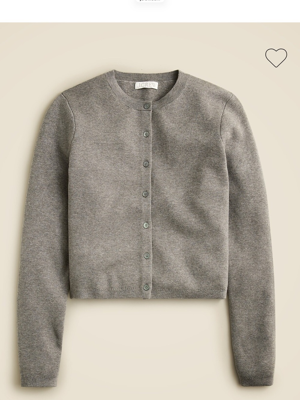 J. Crew Gray Crewneck Button-Front Cardigan